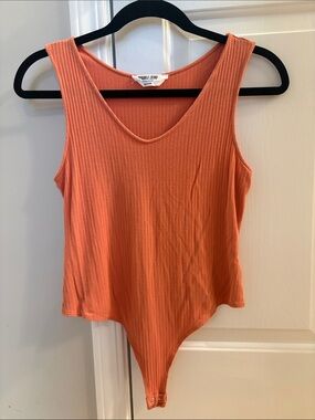 Double Zero Orange Ribbed Bodysuit